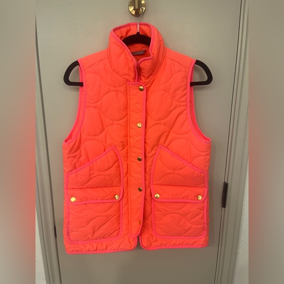 J. Crew Puffer Vest NWT | Neon Pink/ Orange | Size Small - Picture 2 of 9